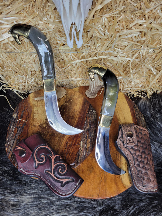 Tranchete Caballo en Bronce Funda de Pistola