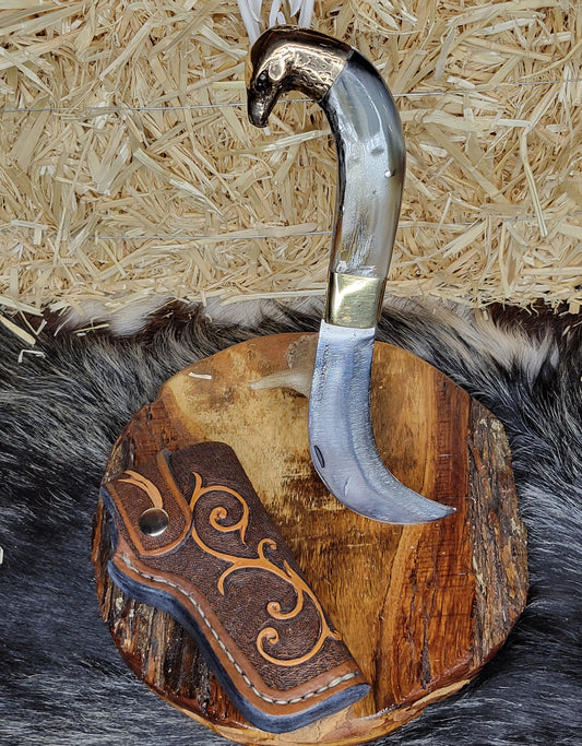 Tranchete Aguila en Bronce Funda de Pistola T5