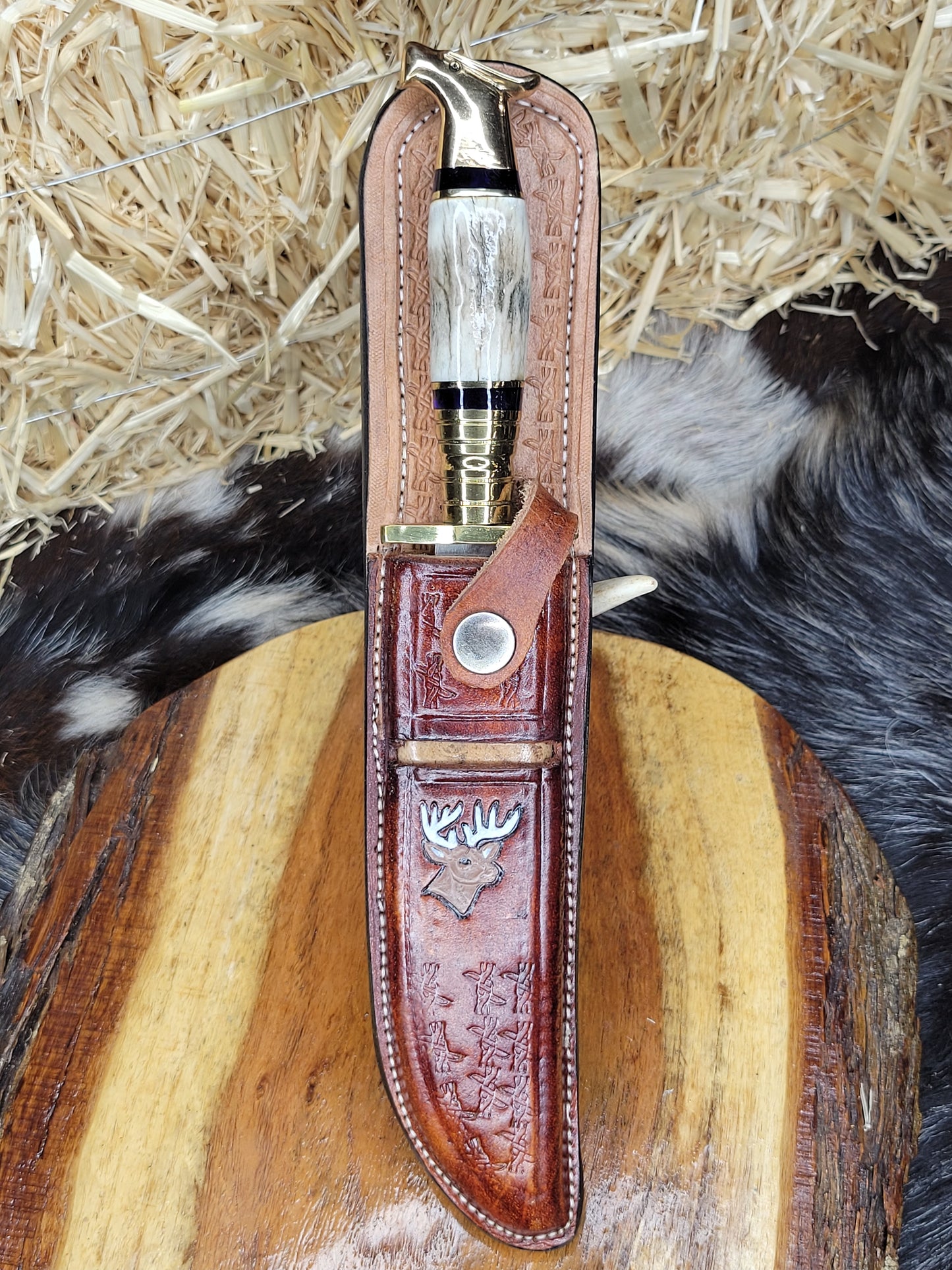 Cuchillo Aguila Cuerno De Venado 10