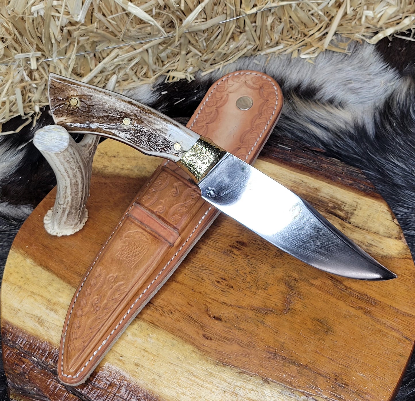 Cuchillo De Lima Cachas De Cuerno De Venado 16