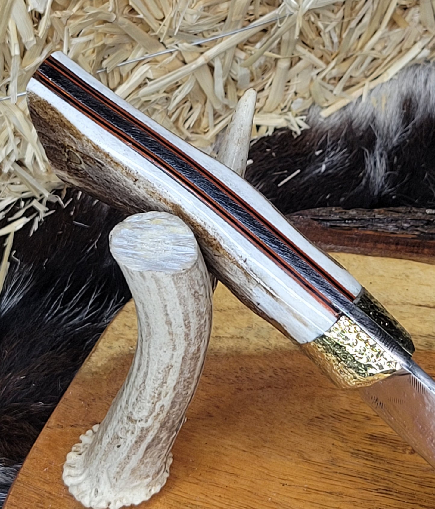 Cuchillo De Lima Cachas De Cuerno De Venado 16