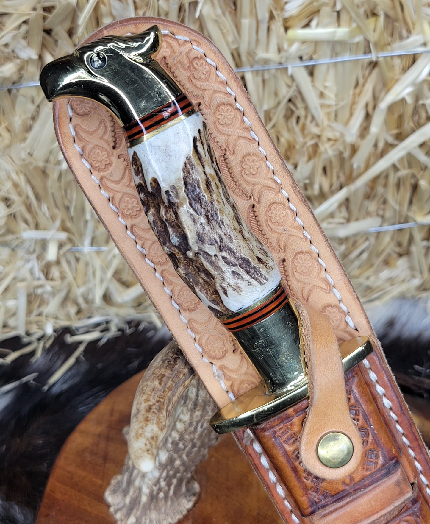 Cuchillo Aguila Cuerno De Venado 15