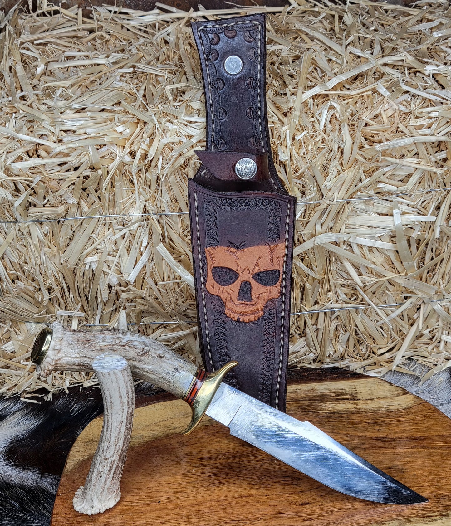 Cuchillo De Lima Cuerno De Venado Con Roseta 46