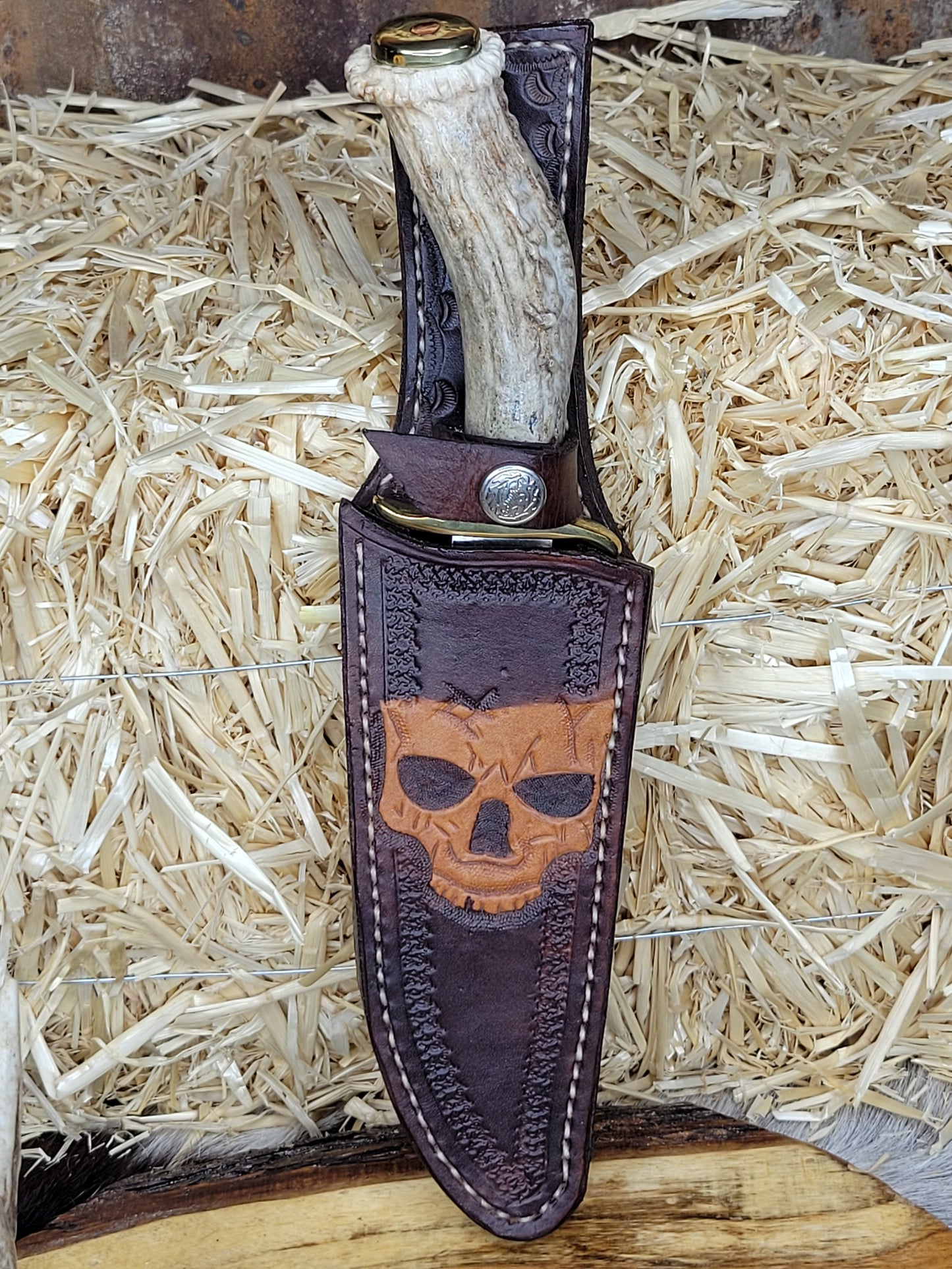 Cuchillo De Lima Cuerno De Venado Con Roseta 46