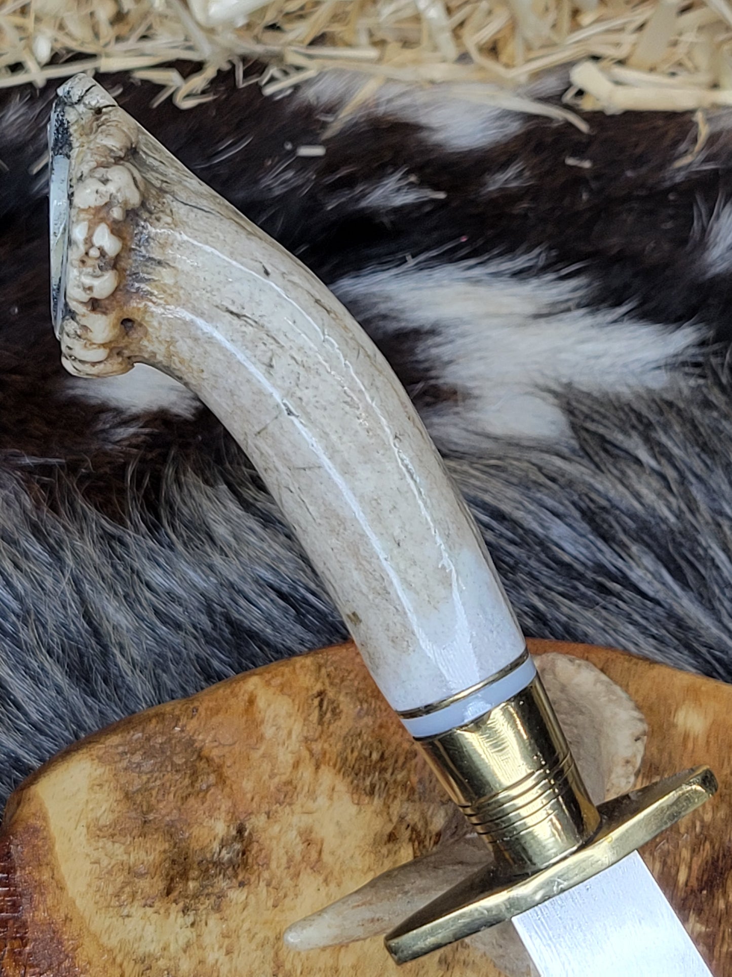 Cuchillo Mediano Cuerno De Venado Con Roseta 48