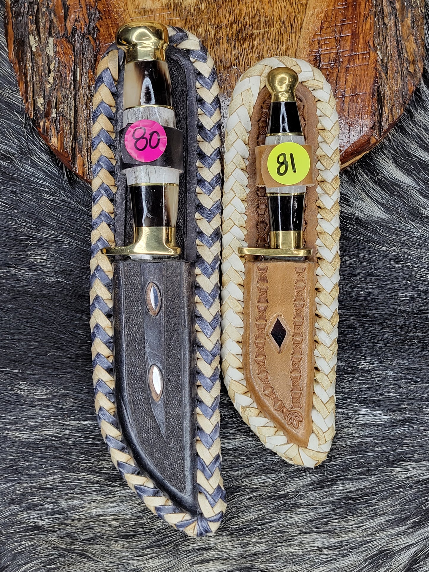 Cuchillos Torneados Funda Tejida