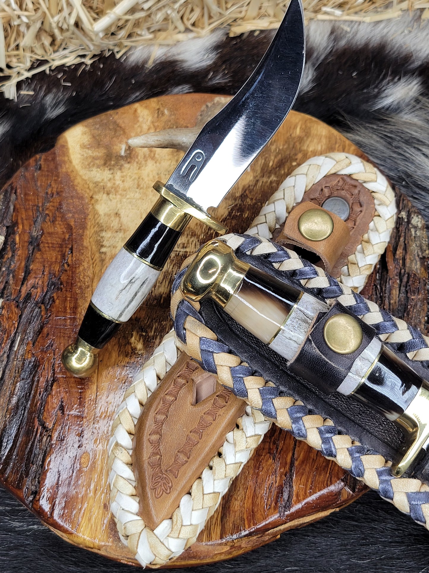Cuchillos Torneados Funda Tejida