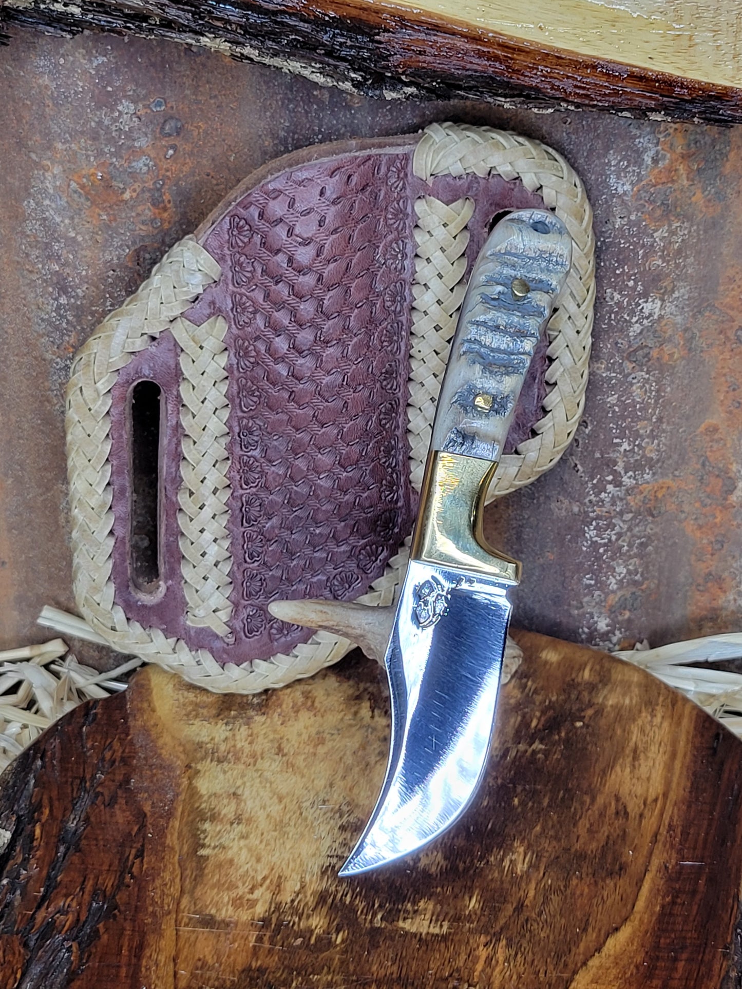 Cuchillos Cachas de Borrego Funda Tejida