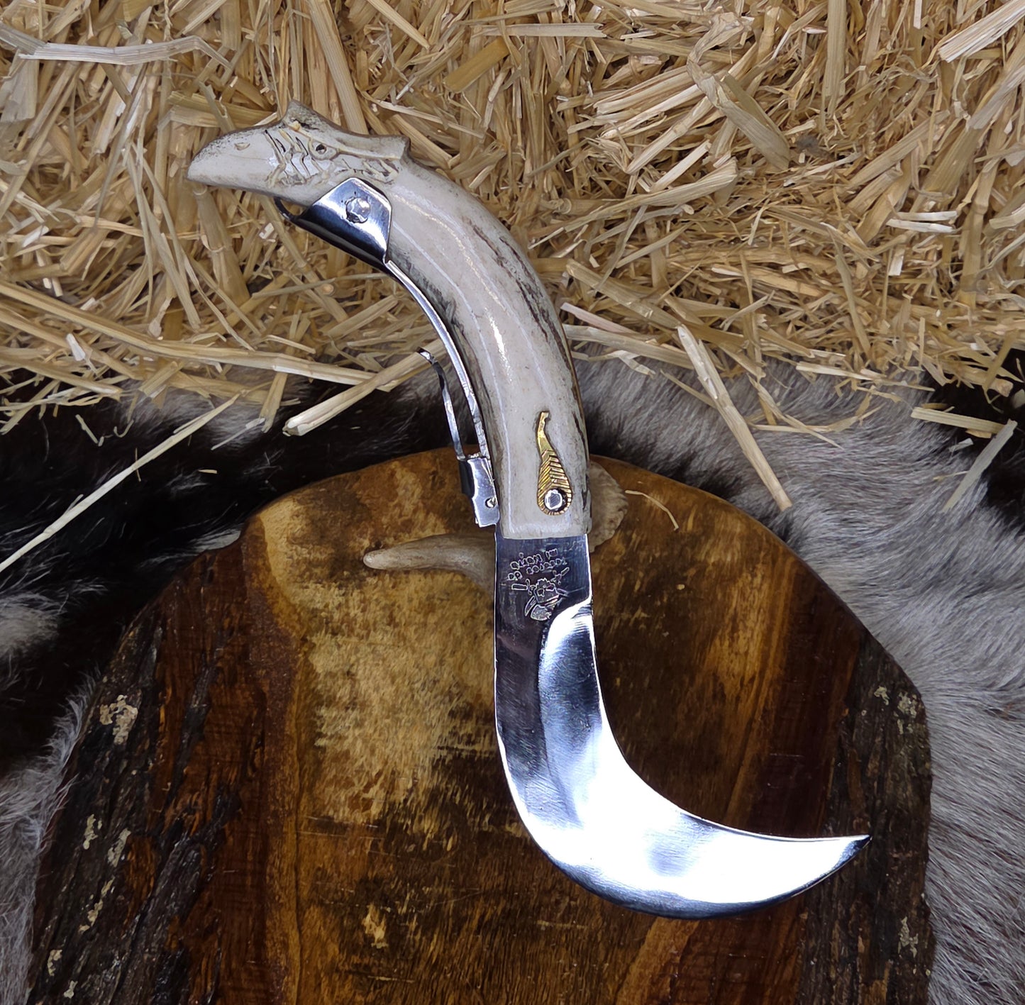 Tranchete Cuerno de Venado Cabeza de Aguila T15