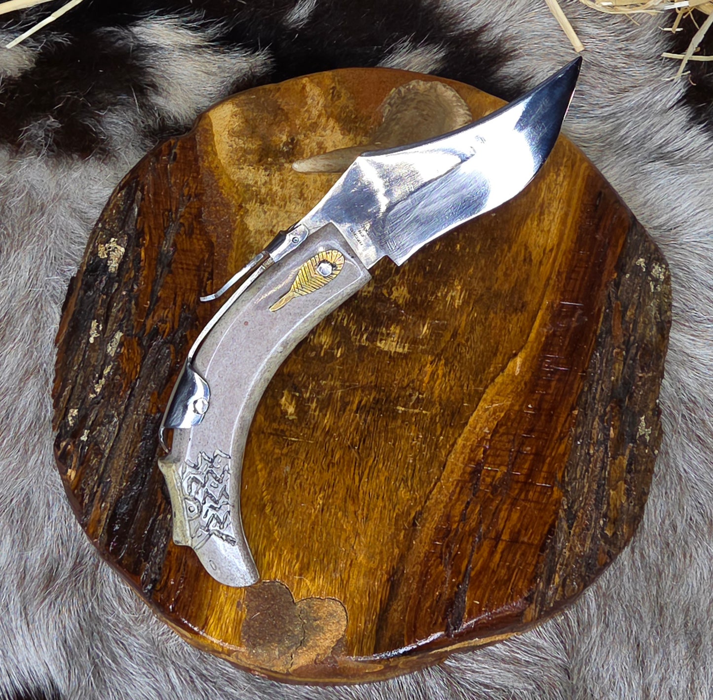 Navaja Cuerno de Venado Cabeza de Aguila N1