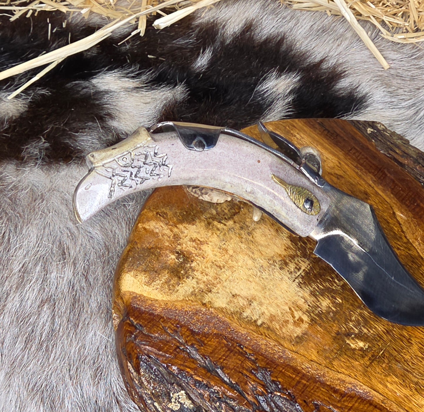Navaja Cuerno de Venado Cabeza de Aguila N1