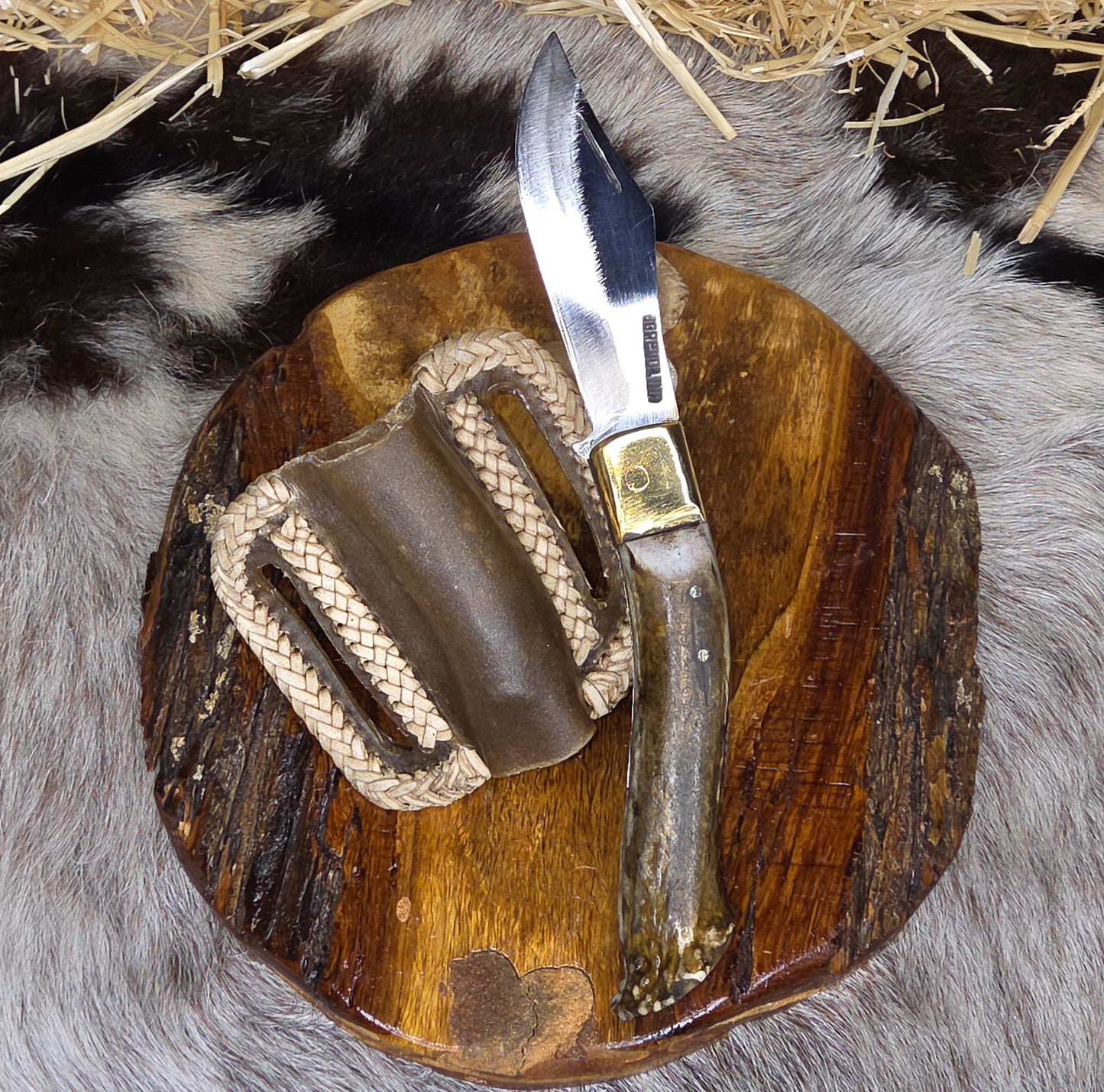 Navaja Cuerno de Venado con Roseta N12